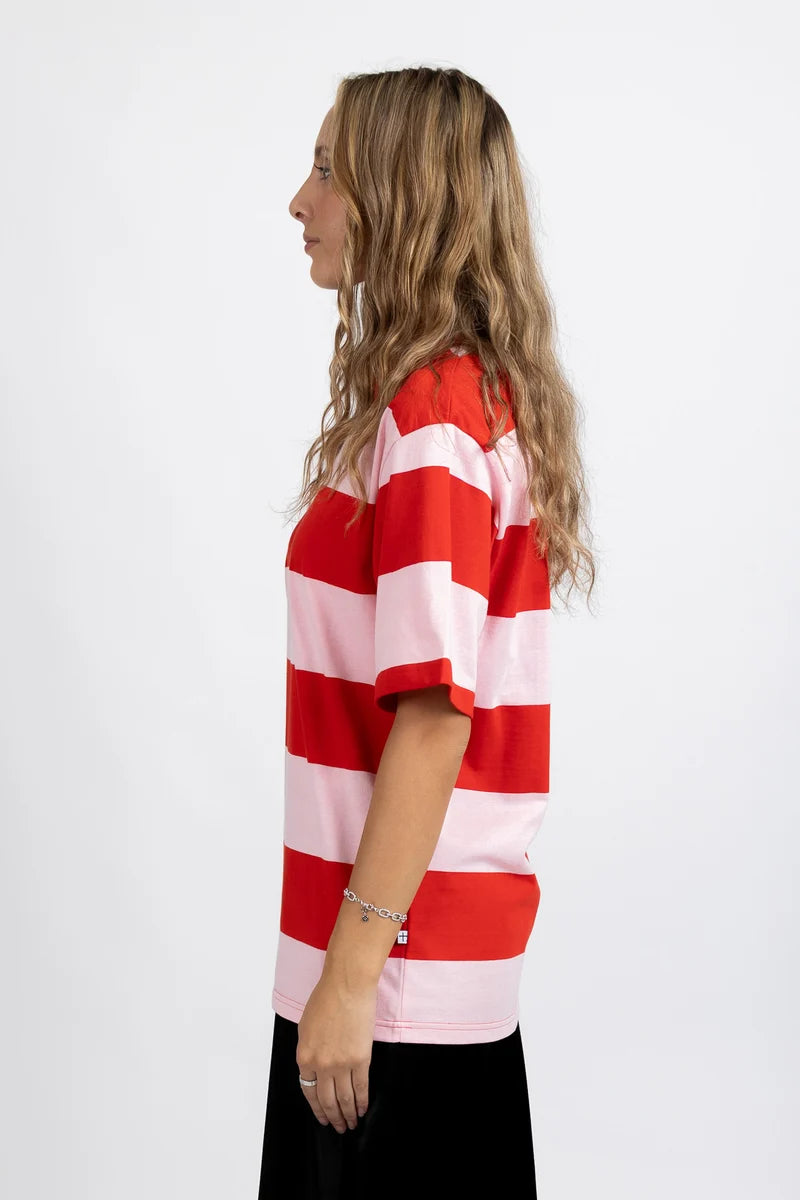 Federation Striped Tour Tee Pink/Red
