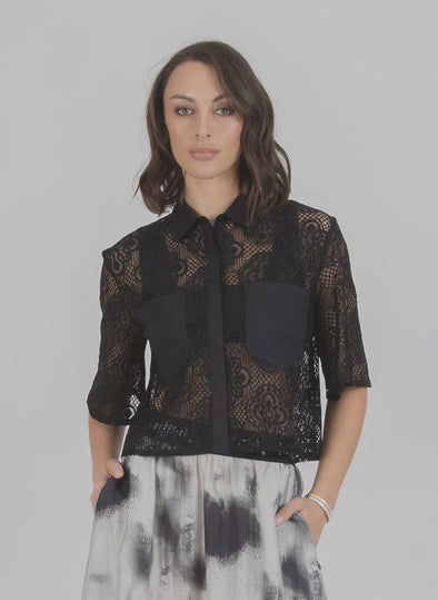 Elevate your style with the Lace it Shirt, where delicate lace meets refined comfort. This lightweight, breathable piece contours gracefully to your silhouette, adding a subtle texture that enhances any outfit. Whether layered or worn alone, it effortlessly transitions from casual days to elegant evenings, embodying timeless sophistication with ease.