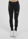 Featuring unique silver zip detailing and a cute sketch embroidery on the thigh. Wear them high or low with the flexible drawstring waistband. Made with a soft cotton and elastane blend - you simply can't look past these Escape Trackies