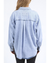 Unleash your inner fashionista with the Daisy Over shirt! This versatile shirt can be worn as an over shirt or a regular shirt for a unique look. Its lightweight denim construction is both stylish and comfortable. With a vintage wash, metal snaps, and bonus patch and side pockets, you'll be the envy of everyone around. Just remember, however you wear it, don't forget to wear this shirt!