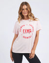 Introducing the must-have Overload Tee from Foxwood! With a flattering rounded neckline and short sleeves, this vibrant tee is the perfect addition to your wardrobe. The exclusive red chest print adds a pop of color and fun to any outfit. Pair it with jeans for a casual look or dress it up with a skirt and sneakers for a stylish, laid-back vibe.