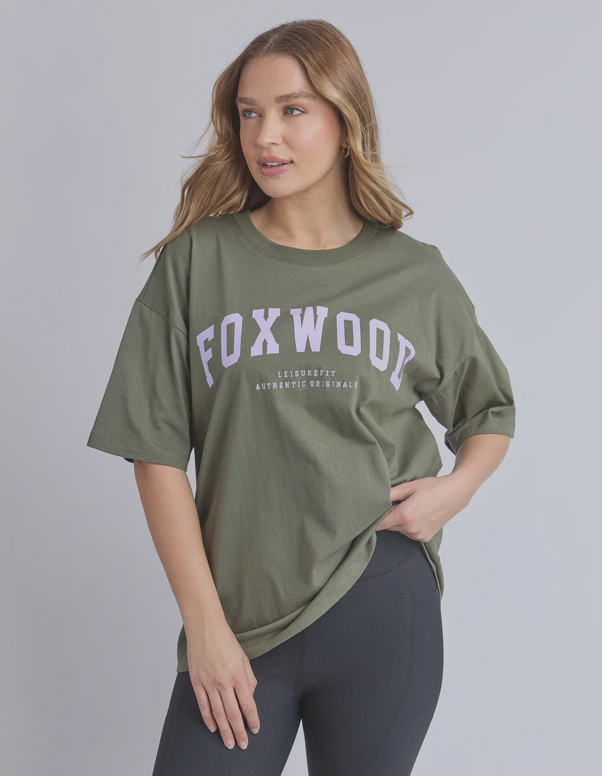 Foxwood Interval Tee Khaki/Lilac