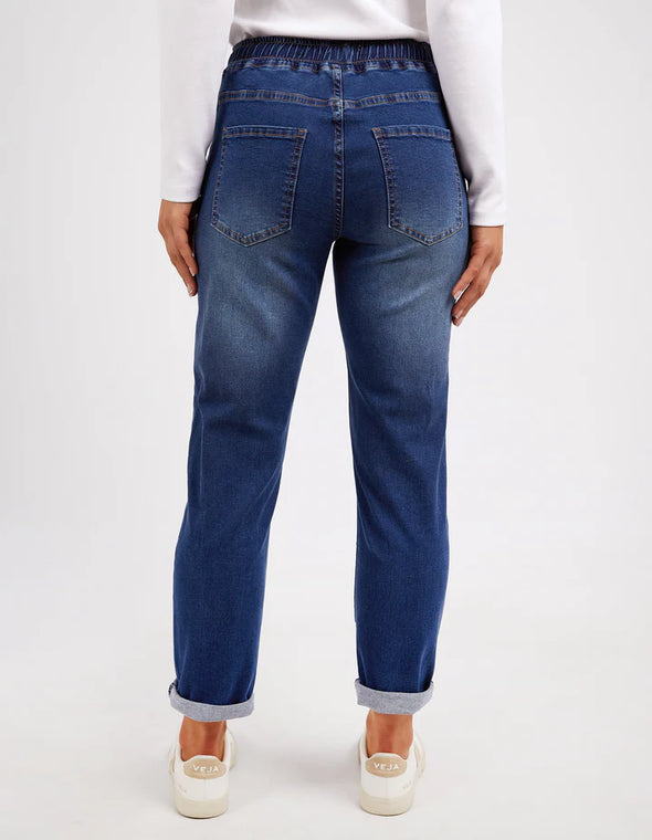 Looking for a jean with the comfort of a jogger? Look no further. The Juliette Denim Jogger looks like a classic 5 pocket jean but boast the stretch and elastication of a jogger ensuring comfort all day long! These mid-blue washed jeans are constructed from lightweight 11.5oz denim and a ready to wear!