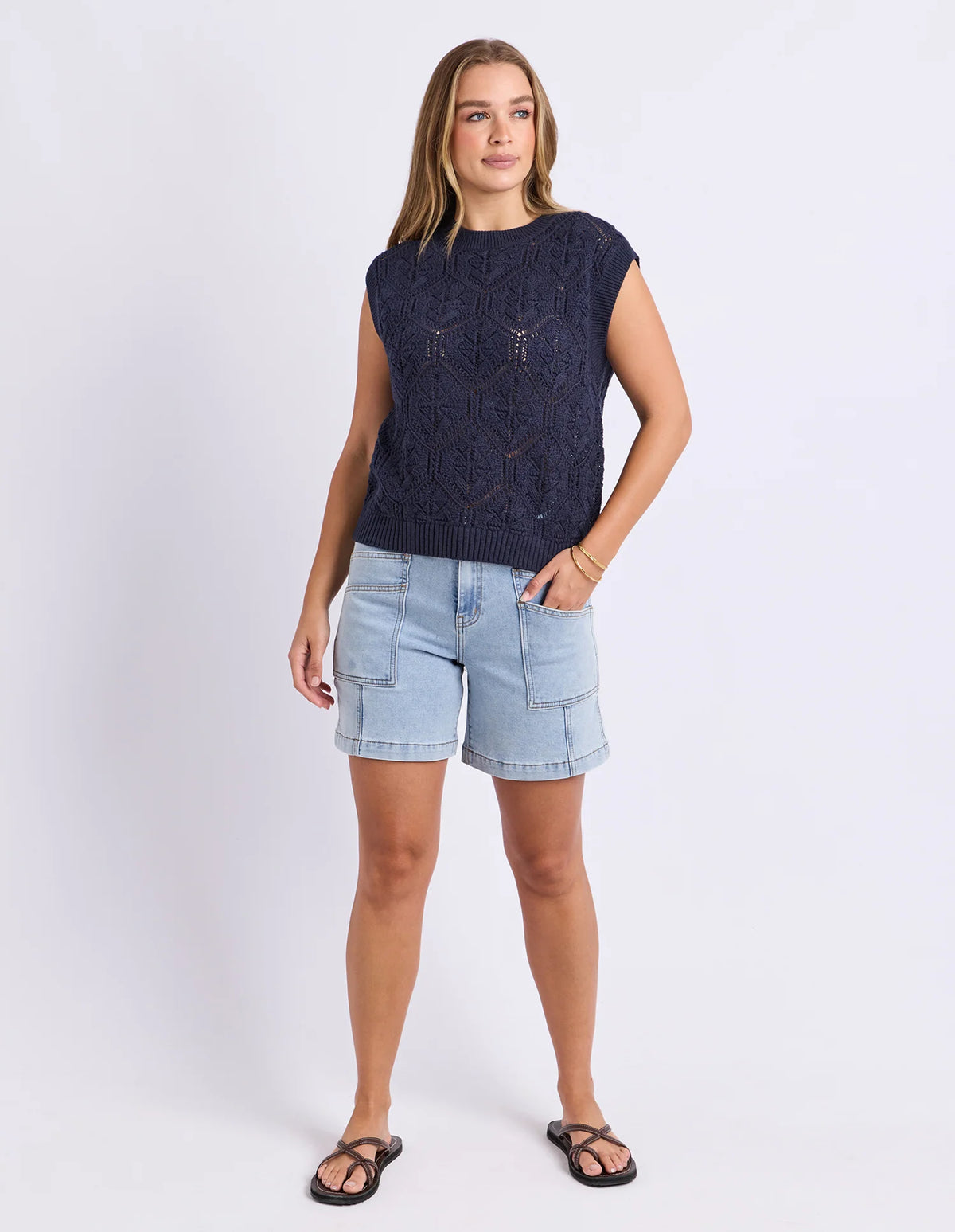 Foxwood Luna Knit Vest Navy