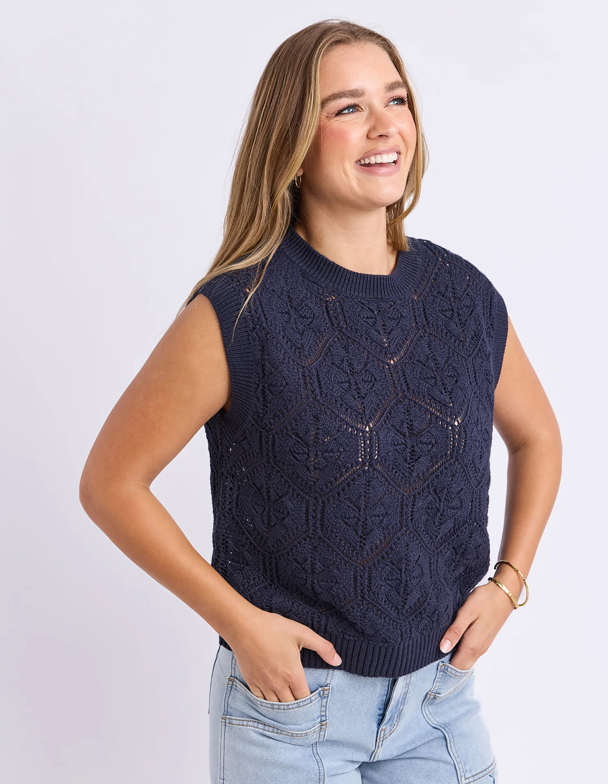 Foxwood Luna Knit Vest Navy