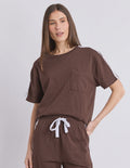 Relaxed, easy everyday fit
Classic round neckline
Large front pocket detail
Regular length
Soft 100% cotton
Versatile chocolate colour