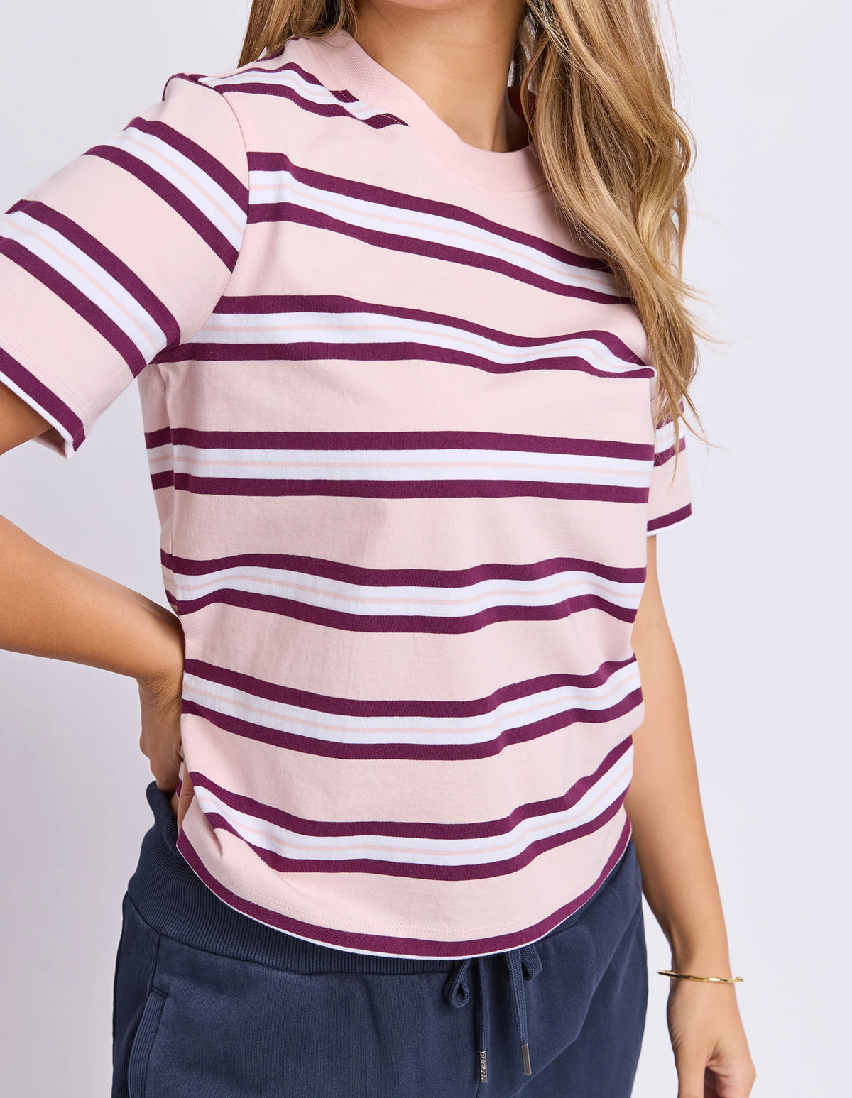 Foxwood Pure Stripe Tee Ballerina Pink