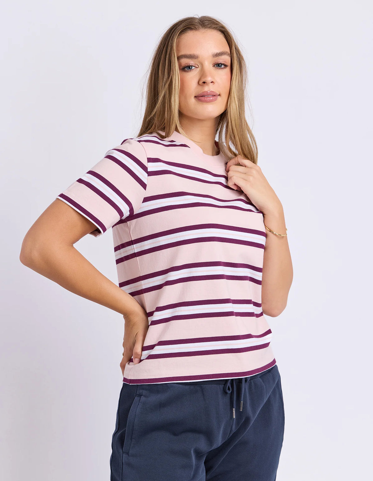 Foxwood Pure Stripe Tee Ballerina Pink