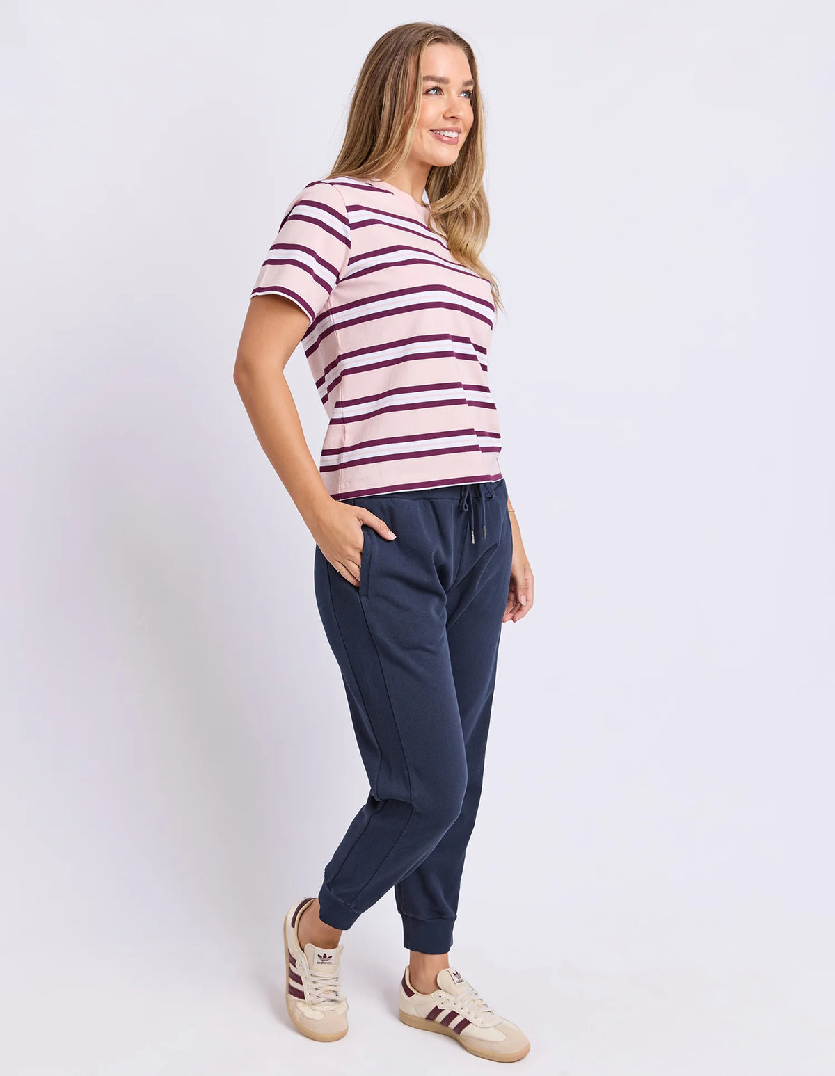 Foxwood Pure Stripe Tee Ballerina Pink