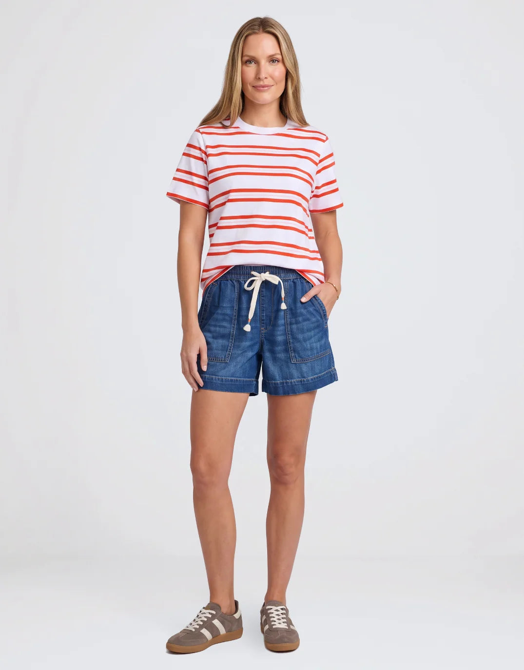 Foxwood Pure Tee Stripe White