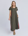 Foxwood Recovery Dress Khaki/Coral Stripe