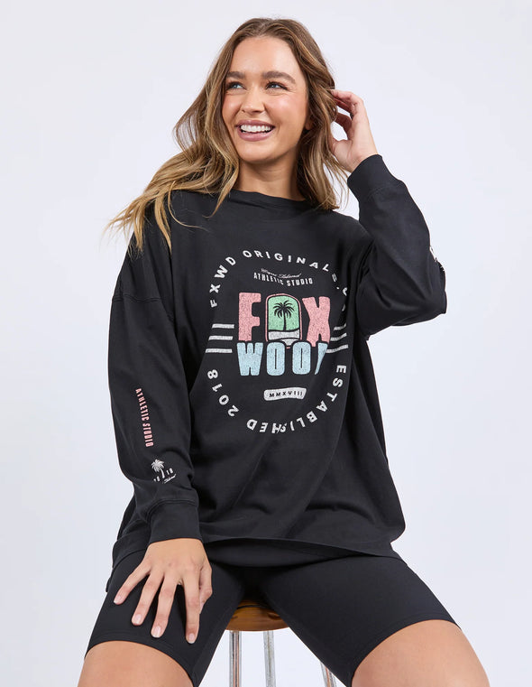 Foxwood Vibes Long Sleeve Tee Washed Black