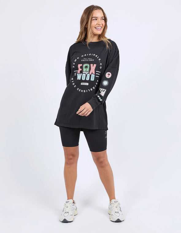 Foxwood Vibes Long Sleeve Tee Washed Black