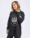 Foxwood Vibes Long Sleeve Tee Washed Black