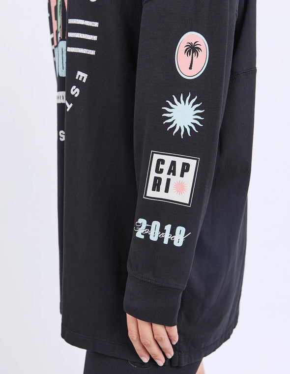 Foxwood Vibes Long Sleeve Tee Washed Black