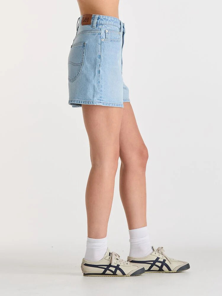 High-rise fit

Relaxed A-line shape

Zip fly closure

Finished hem (can be rolled)

Contrast stitching &amp; silver metal trims

Vegan faux leather patch

99.5% Cotton, 0.5% Elastane