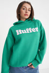 Stay cool (both literally and fashionably) with our vibrant green huffer hoodie! Show off your playful side with the huffer logo boldly printed in white bubble letters across the chest. Perfect for any casual occasion, this hoodie is a must-have addition to your wardrobe.