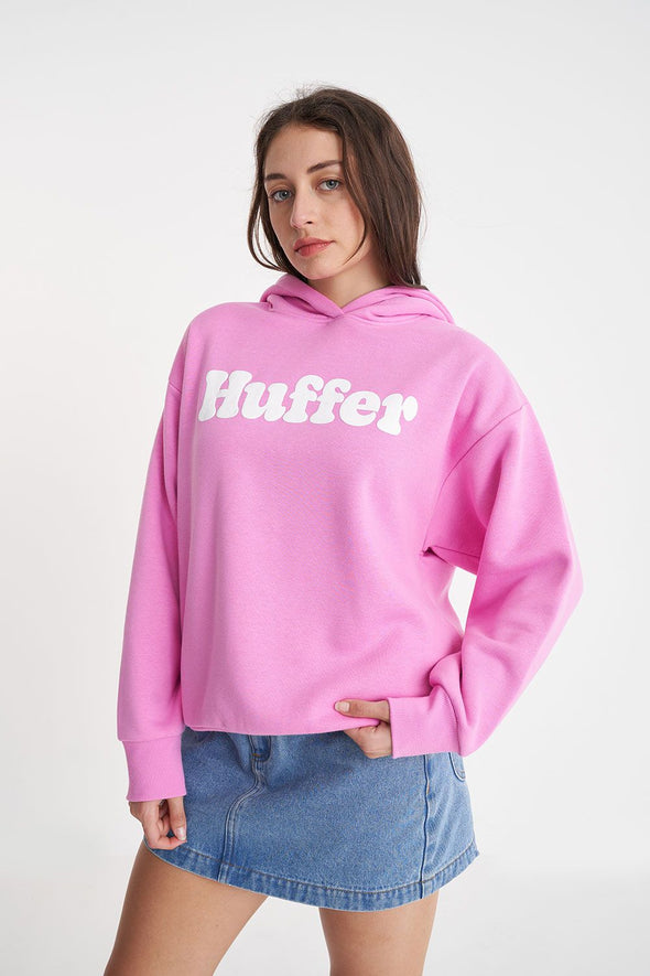 Get ready to rock a cool and playful vibe with our Huffer Hoodie! Featuring bold huffer branding in fun bubble writing, this hoodie is the perfect addition to any quirky outfit. Stay cool and stay stylish with this must-have piece.