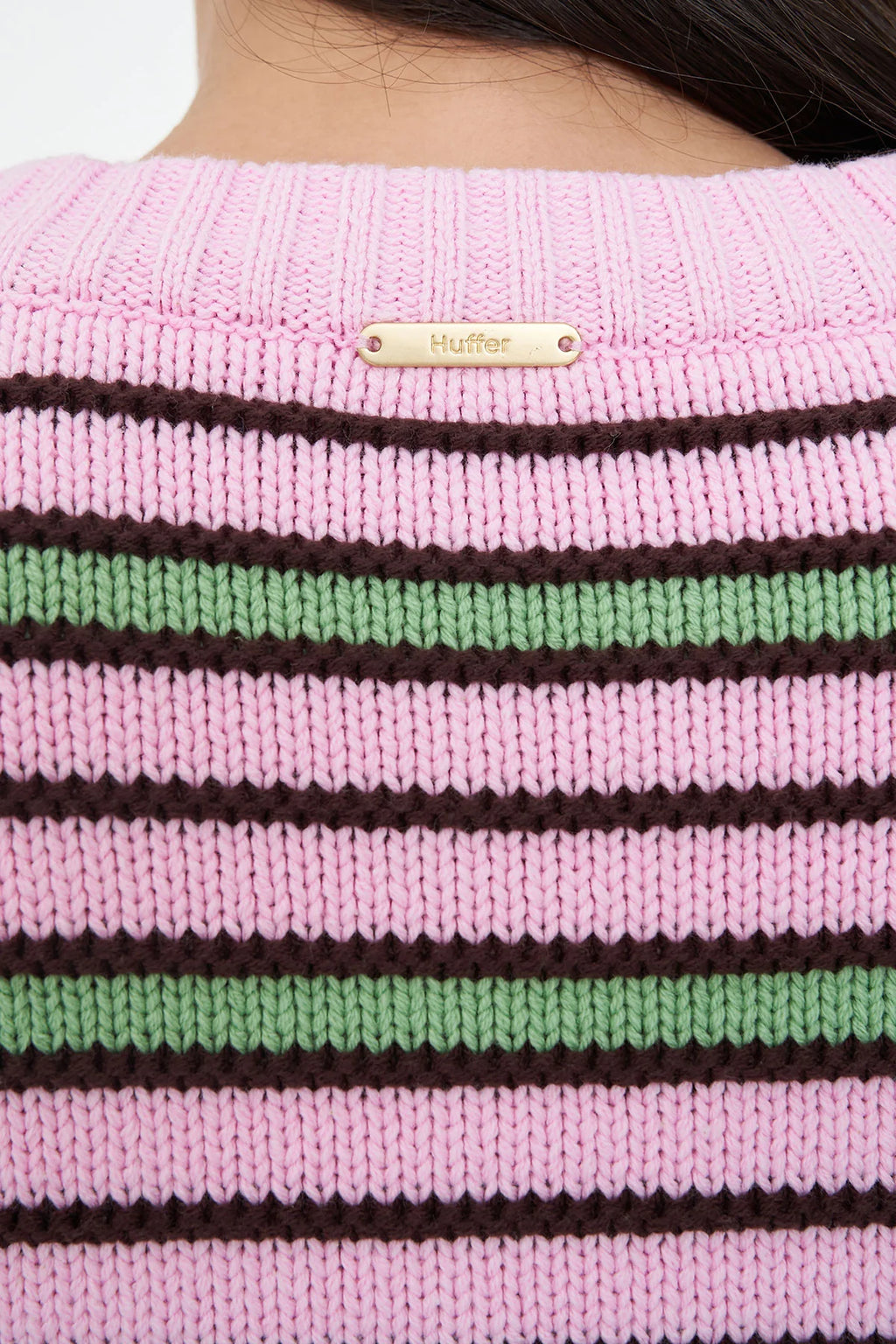 Fresh stripes meet effortless layering in the Huffer Stripe Cardigan. Featuring the season's standout pink and green colour combination, this relaxed fit knit is the perfect throw on for everything from denim to dresses. Wear it buttoned up as a cosy knit or open over a tank or tee for an easy layered look.