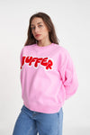 Get comfortable and stylish in this relaxed crewneck by Huffer. Stand out in the crowd with its pretty pink color and bold logo. Perfect for any casual outing.