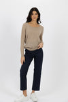 We all need that easy layer that elevates an outfit rather than covering it up. The Bella Basic Top is it. Featuring a relaxed style which still provides shape. The wool blend fabrication is super soft to the touch and add the perfect amount of warmth when you need to layer up in the office or under your winter coat. Style options are endless with this everyday basic - team with your denim, over a shirt or tucked into a skirt. We love the Latte colourway for its versatility to wear with any other colour.