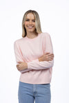 Super soft round-neck sweater.
Drop shoulder design - relaxed, straight through fitting.
Ribbed finish on neck, cuffs and hem.
Super soft cotton/cashmere blend- lightweight but will keep you warm.
Sits at hip on average height.
Low pilling.