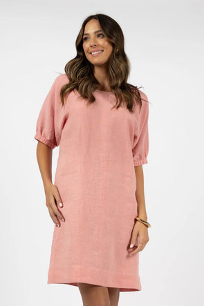 A simple go-to dress perfect for everyday. This smart shift dress drapes beautifully away from the body, making it super comfortable to wear. The soft, floaty balloon sleeves are secured with loose fitting elastic making them very comfortable and easy fitting to all arm sizes. Simple, relaxed and classy – say no more!