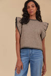 Just add jeans, and you're good to go! The Athena Frill Knit Top steals the spotlight with its dramatic frill sleeves and eye-catching contrast binding. Designed with a slightly cropped length, it's the perfect match for high-waisted bottoms, adding a stylish edge to your outfit. Crafted from a cosy wool and recycled blend, this knit top is a must-have for your transeasonal wardrobe. Trust us—you'll want one in every colour!