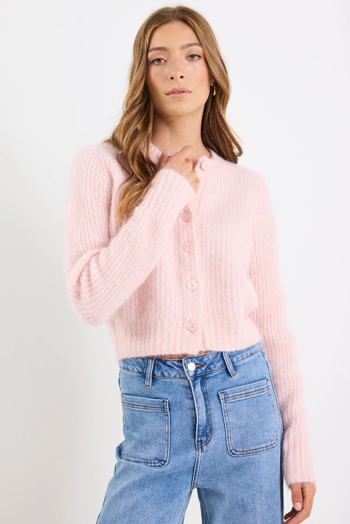 - Long Sleeve&nbsp;
- Button Front
- Fabric Composition - 23% Mohair 37% Wool 20% Polyester 18% Nylon 2% Elastane