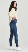 Super high waisted, stretch denim skinny jeans.