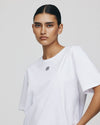 Boxy fit

Model is 175cm and wears a size S/M

100% Organic Cotton

Soft, premium organic cotton

Clean minimalist logo design

Classic crew neckline and short sleeves

Easy to style and wear year-round