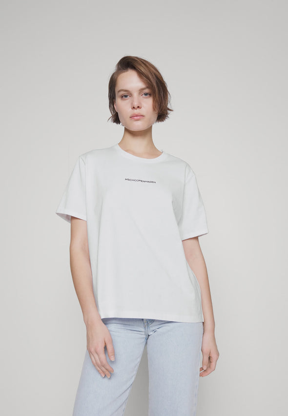 MSCH Terina Organic Small Logo Tee White/Black