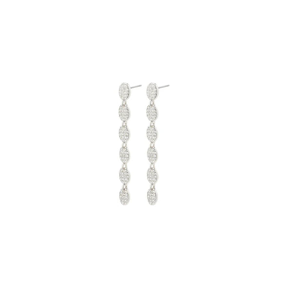 Featuring long sparkling earrings in an upscale stylish design with pendants of sparkling Preciosa crystals.