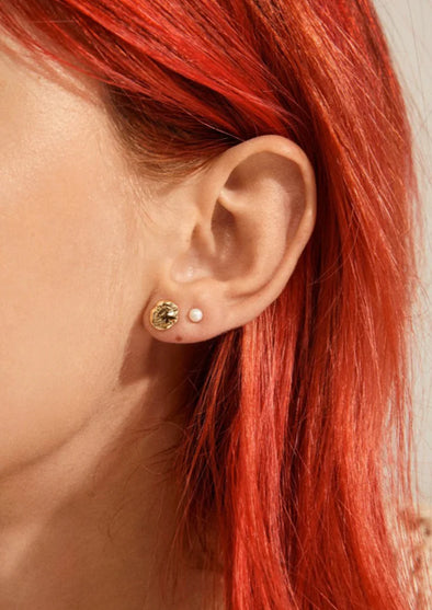Pilgrim Jola Earrings Gold Plated White