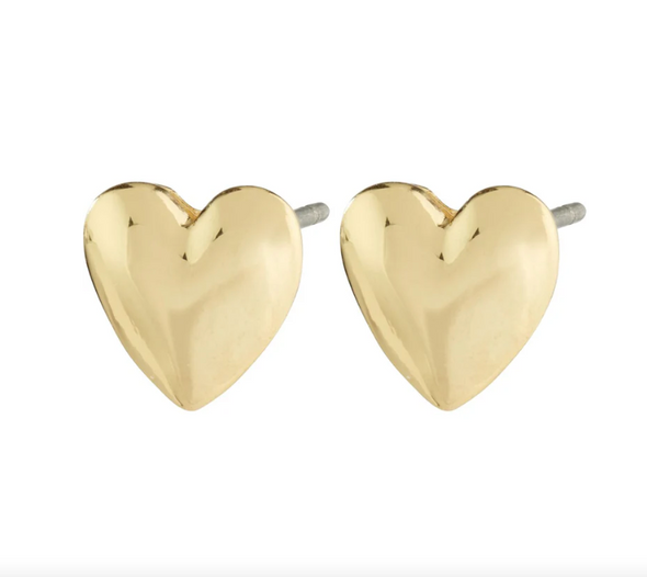 Simple and romantic ear studs with heart shape. The earrings are gold-plated with a satin-matt surface. Can be worn with everything. Perhaps they’ll be your new favourite earrings?