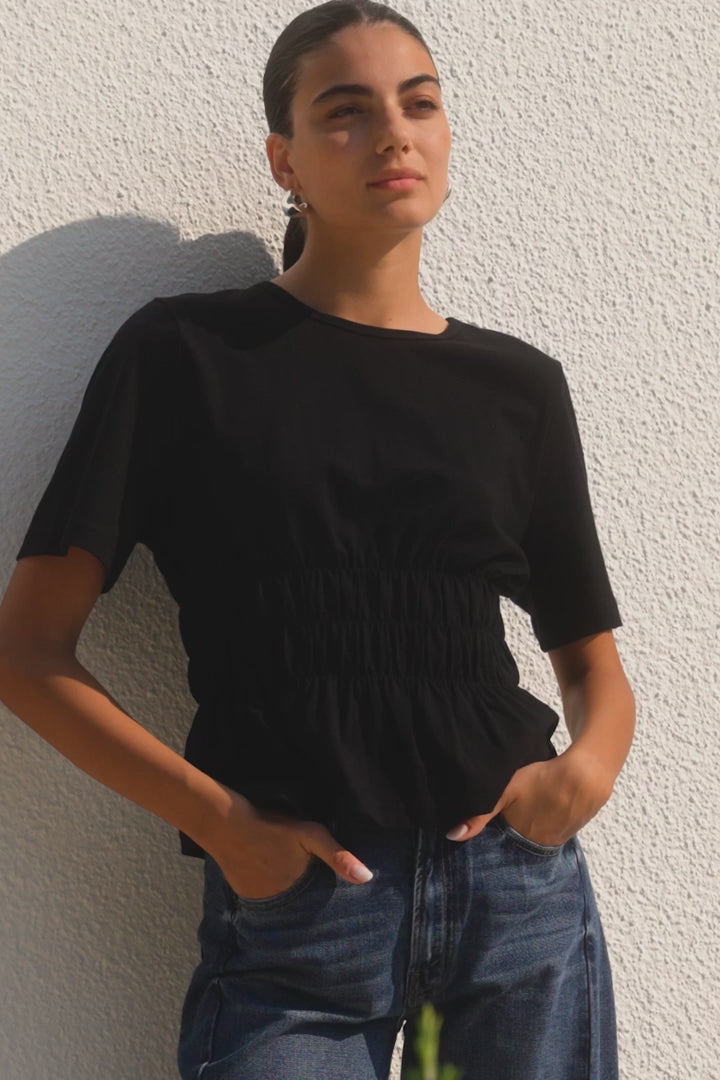 Among The Brave Svelte Black Shirred Tee
