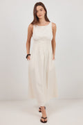 The Lucent Cream Midi Dress Cream