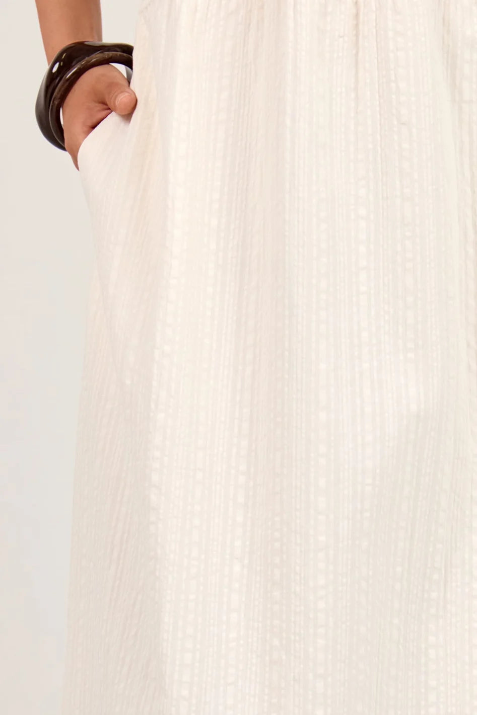 The Lucent Cream Midi Dress Cream