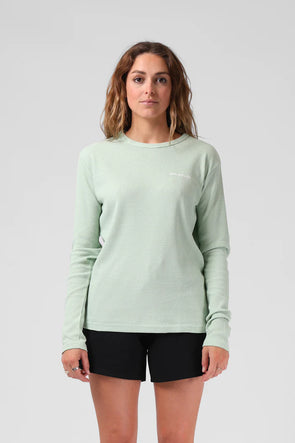 The RPM waffle knit is your elevated basic for the season, with a round neck and long sleeves this is your easy wear go to piece in your wardrobe, and what about that colour , we love them.&nbsp;</span><span>100% Cotton, Loose Fit, Waffle Fabric, Chest Embroidery