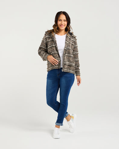 Seduce Sandy Jacket Textured Plaid