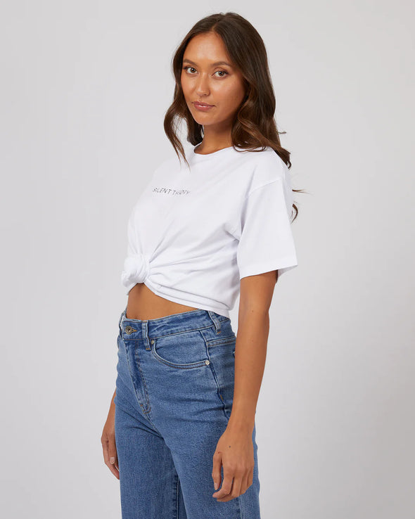 Silent Theory Logo Tee White