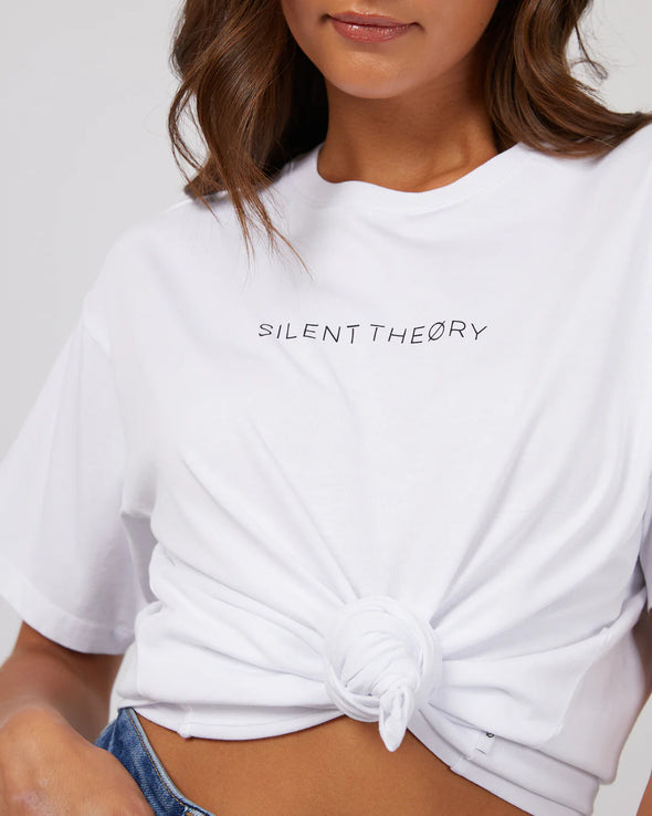 Silent Theory Logo Tee White