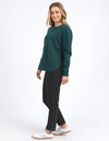 Add a pop of colour to your casual wardrobe with the Foxwood Simplified Crew in Forest Green. This vibrant crew is the ultimate layering piece, designed to bring both comfort and style to your everyday outfits. Featuring a relaxed round neckline, a flattering hi-lo hemline with side splits, and trendy raw edge detailing, this crew offers an effortlessly cool vibe. The embroidered Foxwood logo on the chest adds a touch of signature style, making this a go-to piece for any casual look.

Made from 100% cotton,