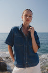 100% cotton for natural softness and breathability

Relaxed short sleeves for all-day comfort

Oversized chest pockets with utilitarian detail

Button front for versatile layering and styling