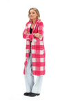 We are loving on this long line Pink and White Check cardigan from Charlo! With the cutiest pink check and a snuggly feel who wouldnt want one of these for their wardrobe. Just realised and we cannot get anymore. Standard sizing , stick to your normal size&nbsp;