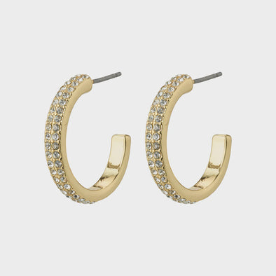 Pilgrim Heat Recyled Crystal Hoop Earrings Gold