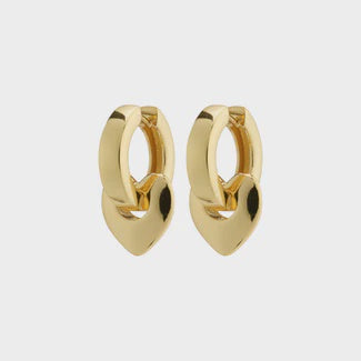 Pilgrim Wave Recycled Chunky Hoops Gold Plated
