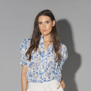 Drama The Label Riley Blouse China Blue