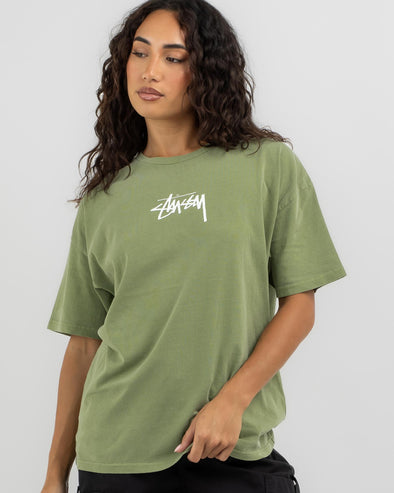 Stussy Stock Pigment Relaxed Tee Artichoke