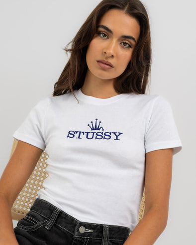 Stussy Glamour Embroidered Rib Tee White